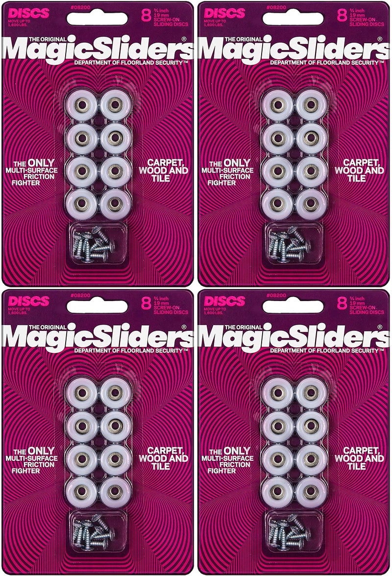 Magic Sliders 08200 Screw-On Floor Slide 3/4"" Round Pack of 4